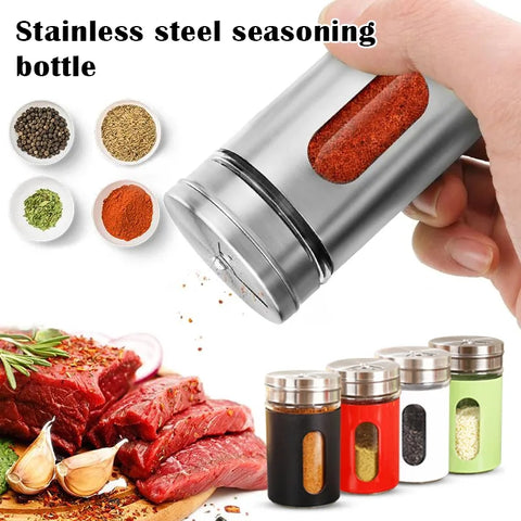 Stainless Steel Seasoning Bottles Sugar Salt Paper Shaker
