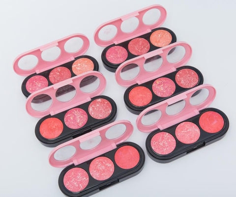 3 in 1 Professional Shimmer Blush On Palette kit 3 Different Shades Terracotta Blush On kit High Quality Blusher Makeup kit (1PC)