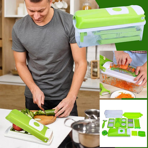 12-Piece Vegetable And Fruit Cutting Tool Set Green