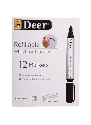 Deer Refillable White Board Marker Pack