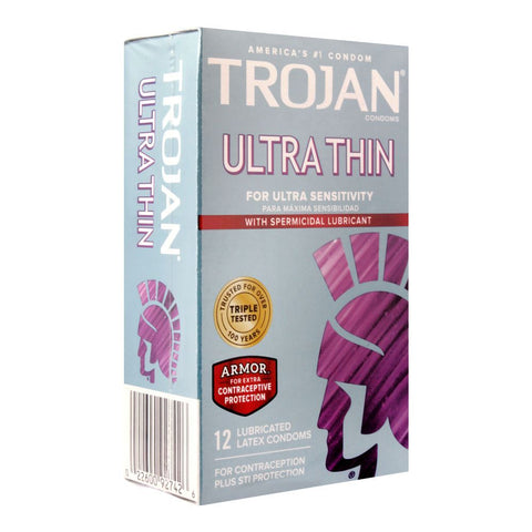 Trojan Condom 12 Pack Ultra Thin Spermicidal