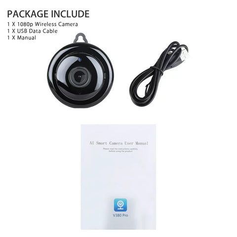 IR Mini Wifi Camera V380 App 1080P HD