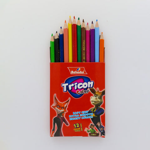Bahadur Tricon 12 Colour Pencils