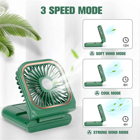 Solar Charging Portable Fan With 3000 mAh