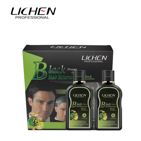 Lichen Professional Hair Fast Colour Dyeing Shampoo Black 200ml
