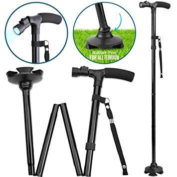 Trust Cane Portable Aluminium Alloy Handle Dependable Professional Stick with LED Light