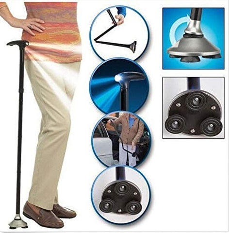 Trust Cane Portable Aluminium Alloy Handle Dependable Professional Stick with LED Light