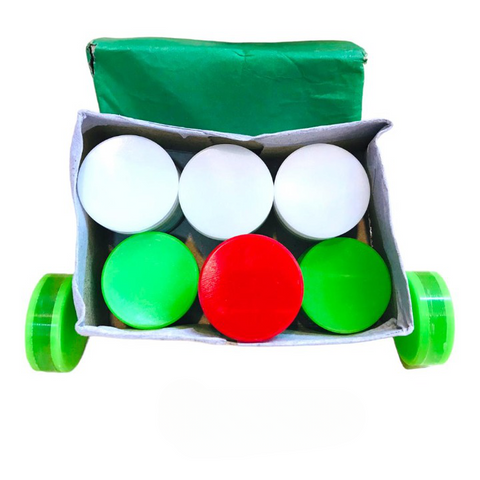 Carrom Coins Green and White Colors