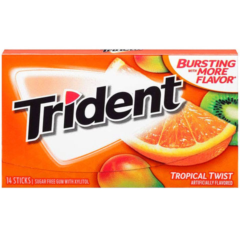Trident Gum 14 Sticks Tropical Twist