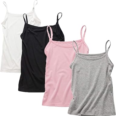 Toddler Girls Cotton Tank Top Solid Colors Soft Undershirts Sleeveless