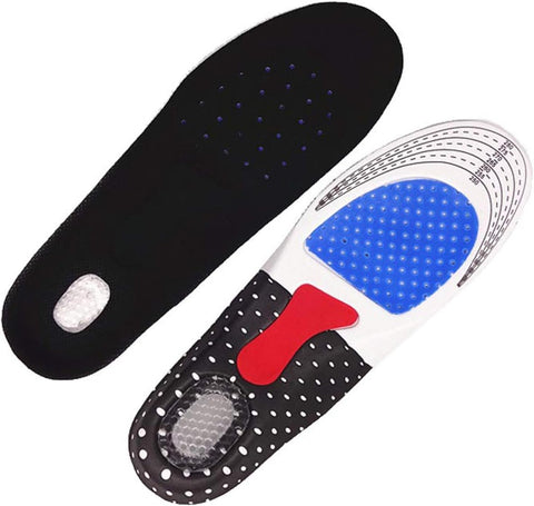 AMODA Unisex Massaging Gel Insoles, Cushioning Shock Absorbing Breathable Silicone Insole for Walking & Running