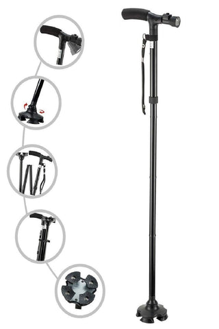 Trust Cane Portable Aluminium Alloy Handle Dependable Professional Stick with LED Light