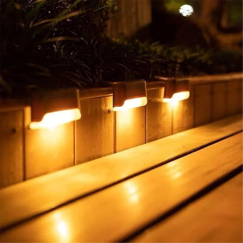 Solar Fence Lights Of Pack Of 4 For Outdoor Walls