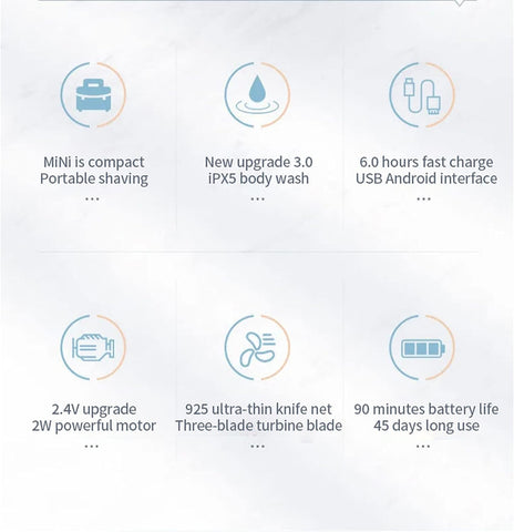 Yunnyp Waterproof T8 Portable Electric Shaver Mini Rechargeable For Men