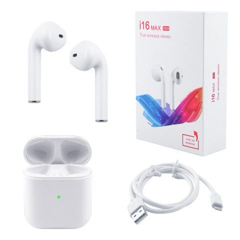 i16 Max Air Buds Bluetooth TWS Touch Sensor Ear Buds Dual Pair High quality Earbuds Sport Stereo wireless Headphones With Charging Case for both IOS and android
