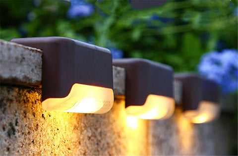 Solar Fence Lights Of Pack Of 4 For Outdoor Walls