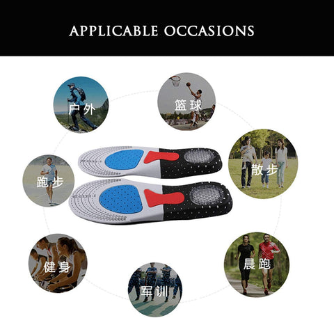 AMODA Unisex Massaging Gel Insoles, Cushioning Shock Absorbing Breathable Silicone Insole for Walking & Running
