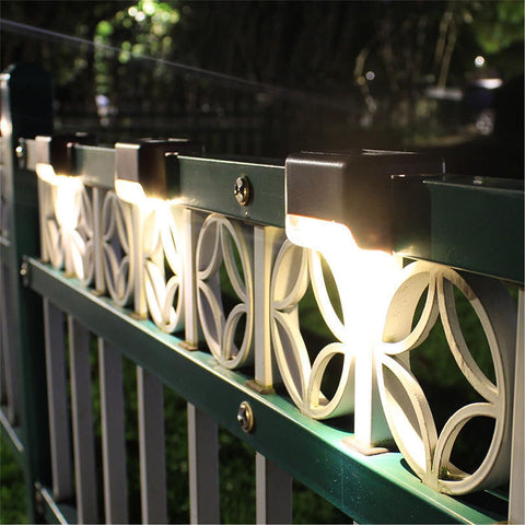 Solar Fence Lights Of Pack Of 4 For Outdoor Walls
