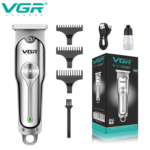 VGR V-071 Professional Rechargeable Metal Electric Hair Clipper Cordless Hair Beard Trimmer.