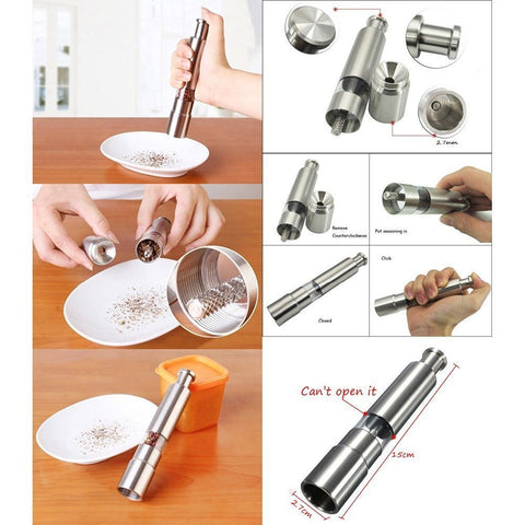 Pump & Grind - Salt & Pepper Grinder, Stainless Steel