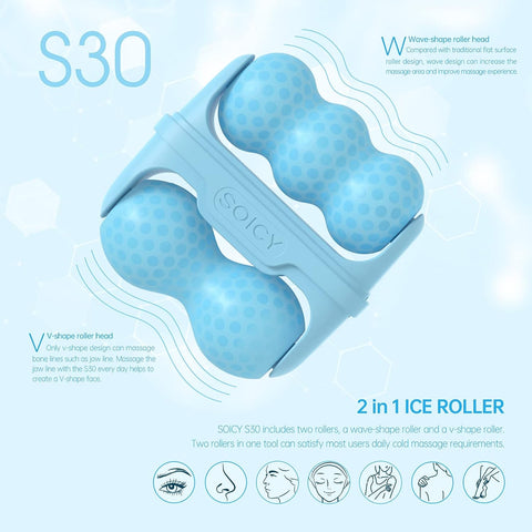 Facial Ice Roller 2in1 Cold Massager Eye Cooling Roller