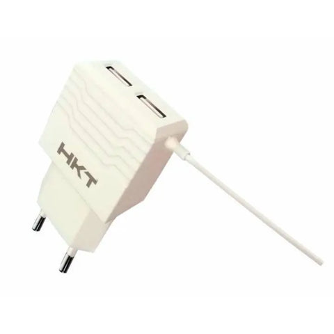 HKT Dual Port 3.4A A4 USB Fast Charger With Attach Cable
