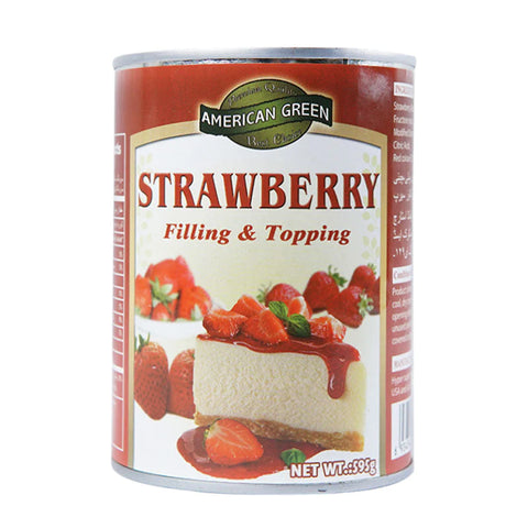 American Green Strawberry Filling & Topping Tin 595 Gm