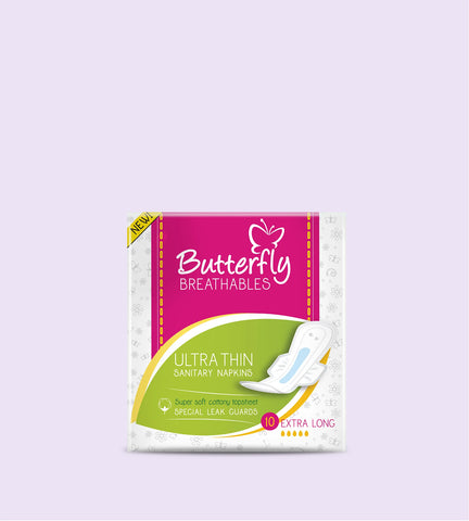 Butterfly Sanitary Napkins Breathables Ultra Thin 10Pcs