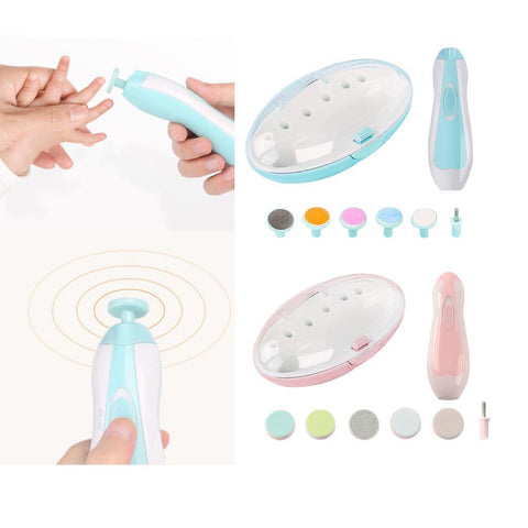 Electric Baby Nail Trimmer with 6 Grinding Heads and LED Light for Babies and Newborns