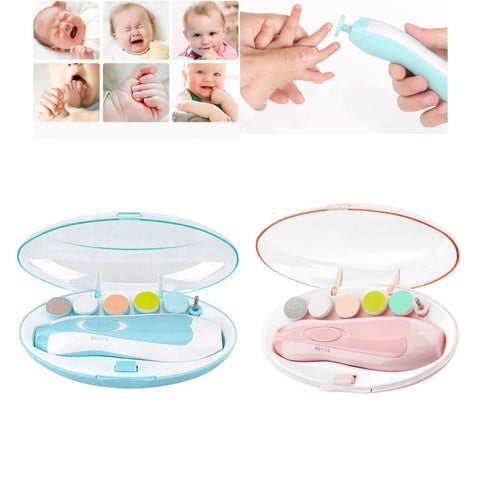 Electric Baby Nail Trimmer with 6 Grinding Heads and LED Light for Babies and Newborns