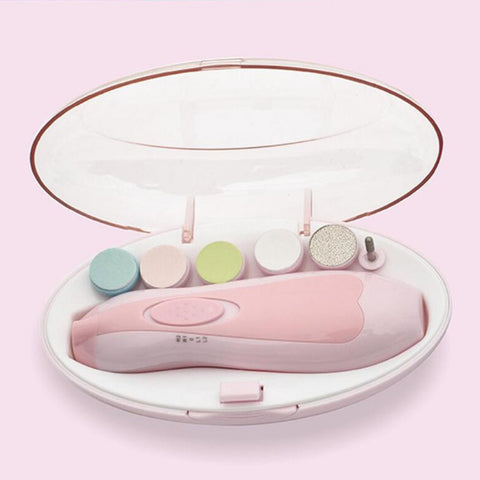 Electric Baby Nail Trimmer with 6 Grinding Heads and LED Light for Babies and Newborns