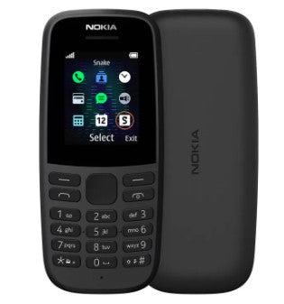 Nokia 105 Keypad Phone – 1.77" Display, Wireless FM, Dual SIM, 800mAh Battery, PTA Approved, Black, 1 Year Warranty