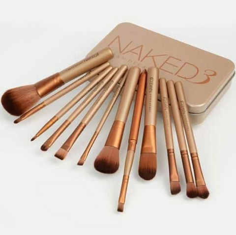 Naked 3 Pack Of 12 In 1 Make Up Brush Kit