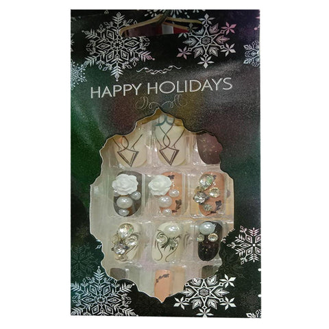 Happy Holiday Fancy Nails 12 Pieces
