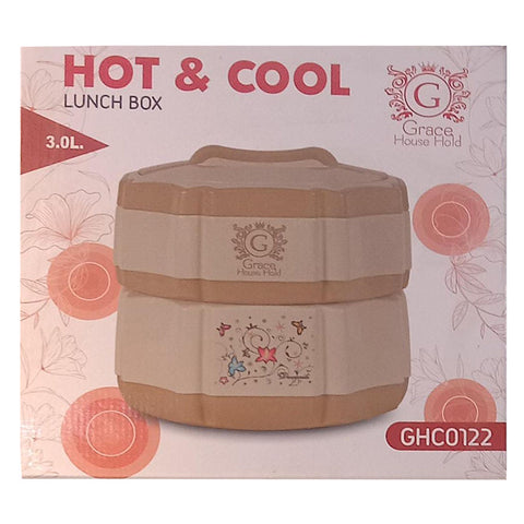 2 Layers Hot & Cool Lunch Box 3L Large Big Household Hot Pot