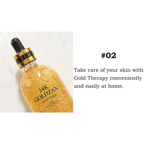 24k Goldzan Ampoule 100ml / 3.38 fl. oz. Contains 50mg of 99.9% Pure Gold Ampoule