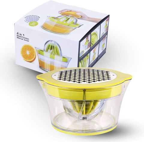Lemon Orange Manual Squeezer Citrus Lime juicer Multifunctional Press Hand Juice Extractor with 2 Reamers and Measuring Container