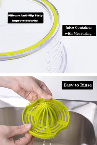 Lemon Orange Manual Squeezer Citrus Lime juicer Multifunctional Press Hand Juice Extractor with 2 Reamers and Measuring Container