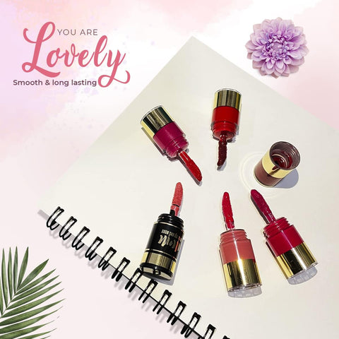 4 In 1 Long Lasting Matte Lip Gloss Waterproof - 1 Pcs