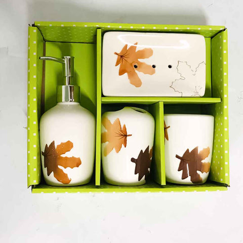4 Pcs Ceramic Bath Set Royal Washroom Set Bath Utensils