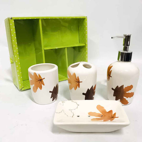 4 Pcs Ceramic Bath Set Royal Washroom Set Bath Utensils