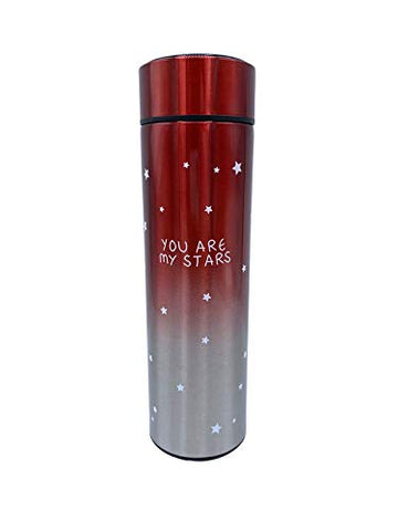 Stainless Steel Star Printed Insulated Water Bottle with Smart Temperature Display for Kids & Adults