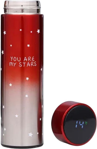 Stainless Steel Star Printed Insulated Water Bottle with Smart Temperature Display for Kids & Adults