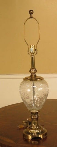 Brass And Crackle Glass Table Lamp (1 Pair)