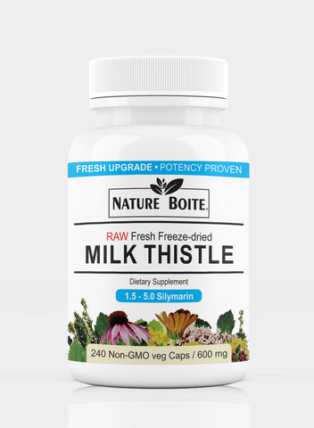 Raw Fresh Freeze Dried Milk Thistle 600Mg 240 Veg Capsules