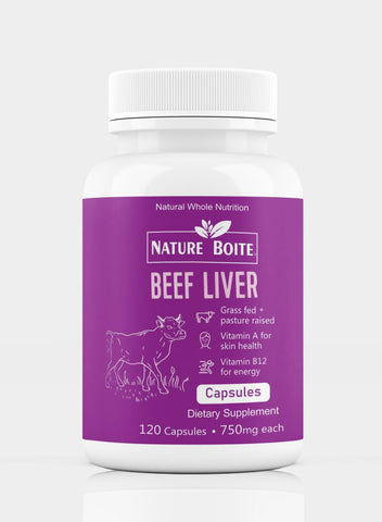 Beef Liver Natural Whole Nutrition 750Mg 120 Capsules