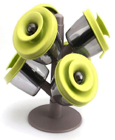Pack of 6 - Spice Rack Storage - Tree Green