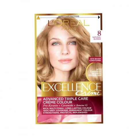Loreal Excellence Natural Hair Color Light Blonde 8