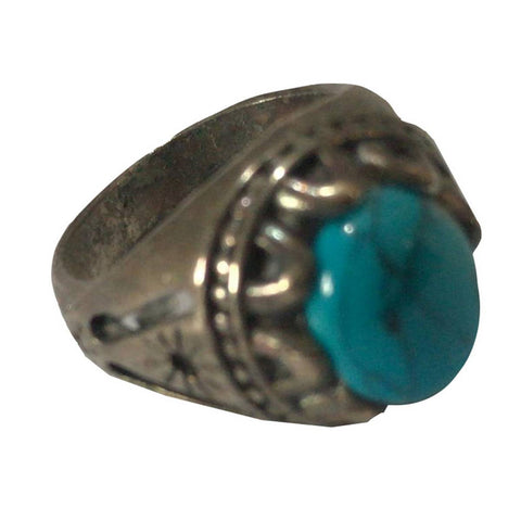 Green Feroza Gemstone Hand Made Ring For Womens