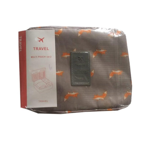Travel Multi Pouch Cosmetic Bag Brown